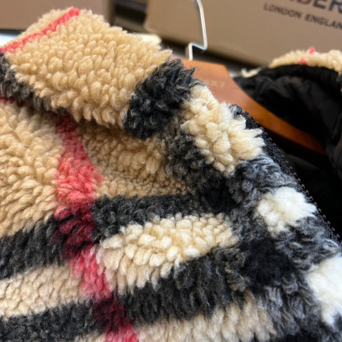Burberry Check Fleece Hooded Jacket #nigo96751