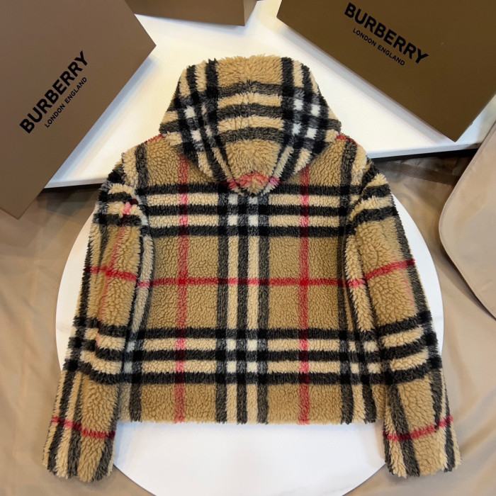 Burberry Check Fleece Hooded Jacket #nigo96751