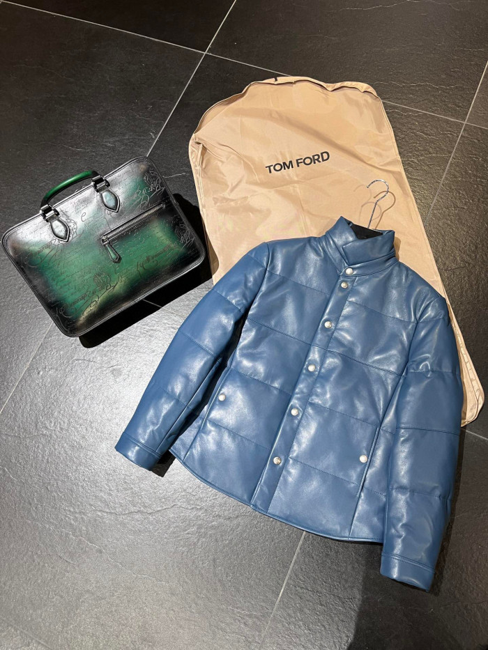Tom Ford Leather Puffer Down Jacket Ngvp #nigo6822