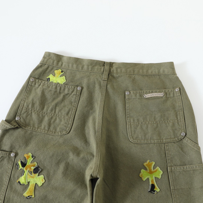 Chrome Hearts Green Denim Printed Casual Pants #nigo22139