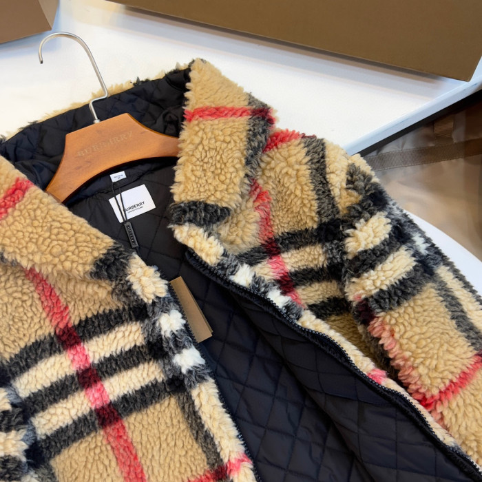 Burberry Check Fleece Hooded Jacket #nigo96751