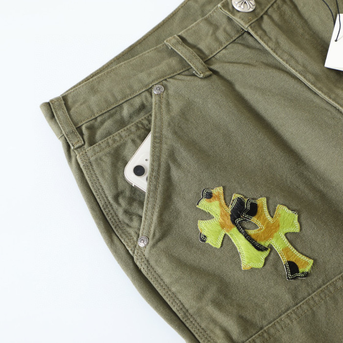 Chrome Hearts Green Denim Printed Casual Pants #nigo22139