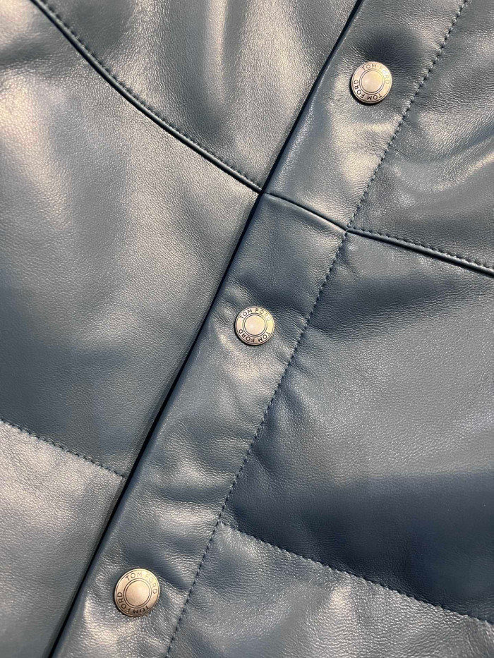 Tom Ford Leather Puffer Down Jacket Ngvp #nigo6822