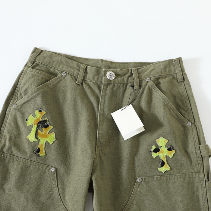 Chrome Hearts Green Denim Printed Casual Pants #nigo22139