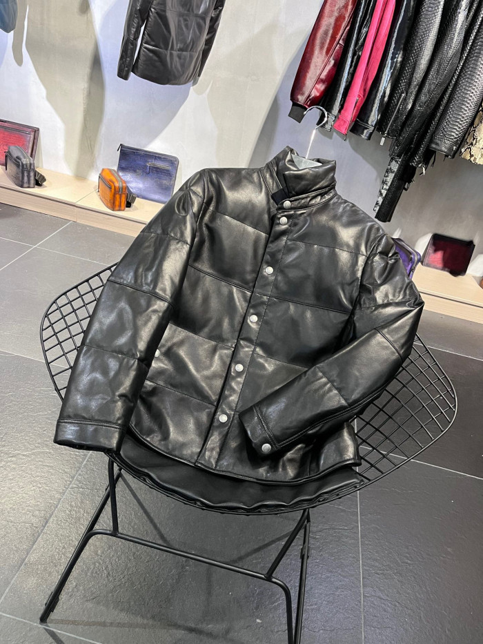 Tom Ford Leather Puffer Down Jacket Ngvp #nigo6822