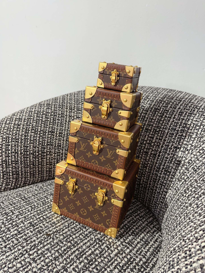 Louis Vuitton Metal Clad Corner Hard Case Set of 4 Bag #nigo96762