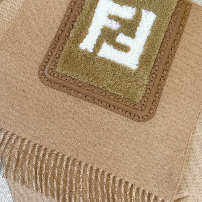 Fendi FF Brown Wool And Cashmere Blend Scarf #nigo96771