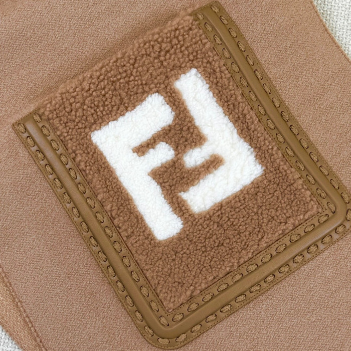 Fendi FF Brown Wool And Cashmere Blend Scarf #nigo96771