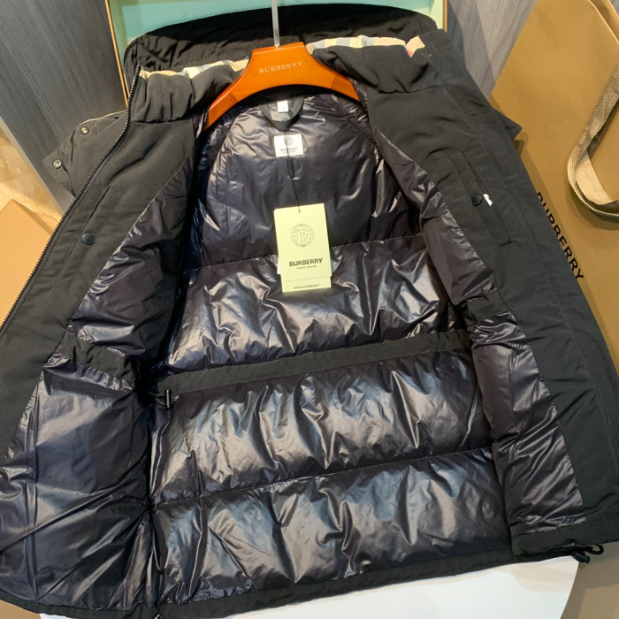 Burberry Checkered Striped Hooded Down Jacket #nigo22161