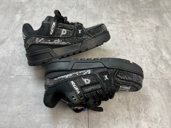 Louis Vuitton Trainer Maxi Lace Up Bright Diamond Casual Board Shoes #nigo22163