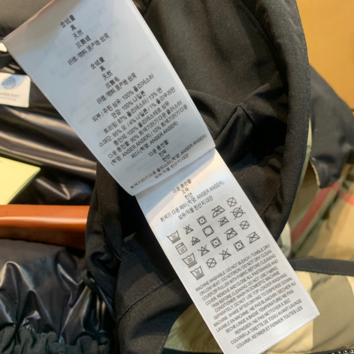 Burberry Checkered Striped Hooded Down Jacket #nigo22161