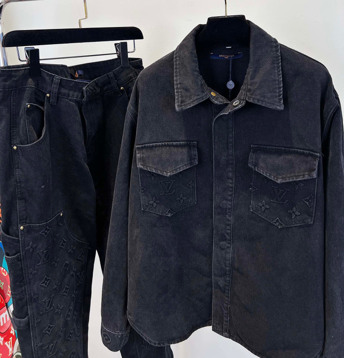 Louis Vuitton Denim Buckle Up Jacket And Pants Set #nigo22157