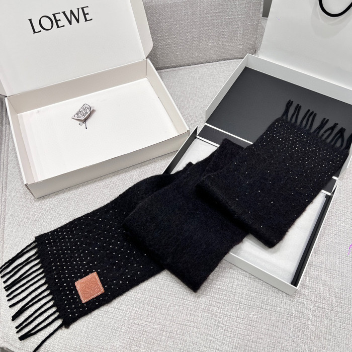 Loewe Black Wool Sky Star Scarf #nigo22166