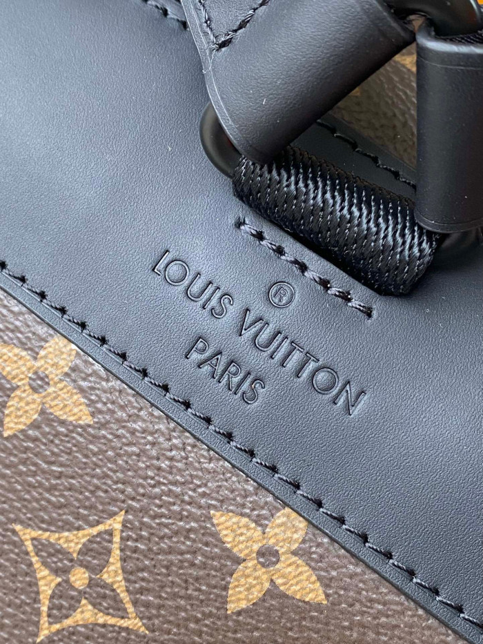 Louis Vuitton Christopher Leather Printed Buckle Backpack Bag #nigo22164