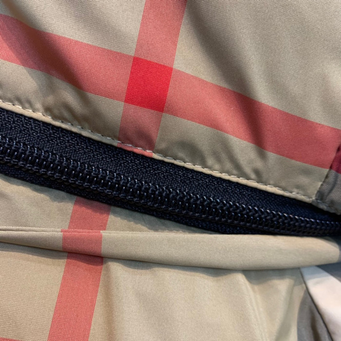 Burberry Checkered Striped Hooded Down Jacket #nigo22161