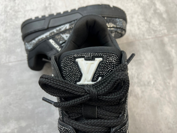 Louis Vuitton Trainer Maxi Lace Up Bright Diamond Casual Board Shoes #nigo22163