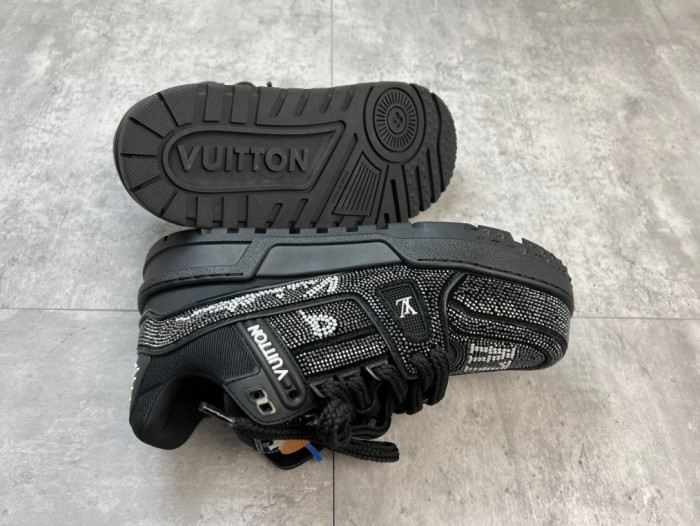 Louis Vuitton Trainer Maxi Lace Up Bright Diamond Casual Board Shoes #nigo22163