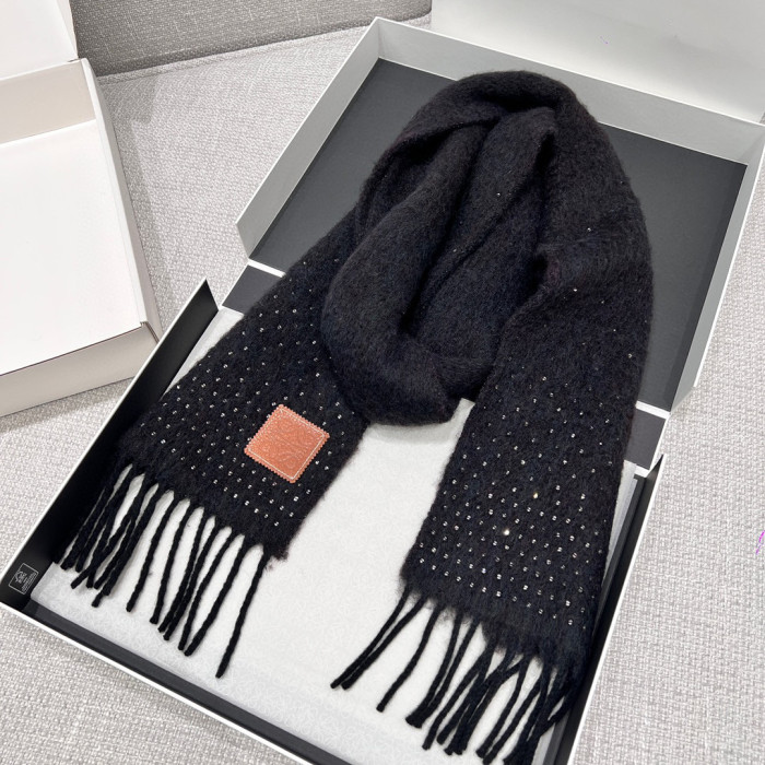 Loewe Black Wool Sky Star Scarf #nigo22166