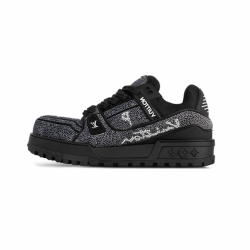Louis Vuitton Trainer Maxi Lace Up Bright Diamond Casual Board Shoes #nigo22163