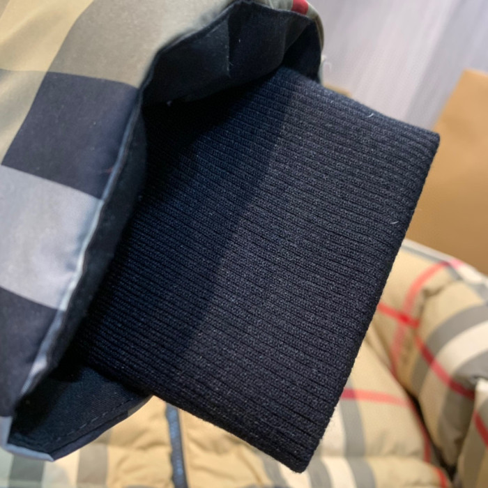 Burberry Checkered Striped Hooded Down Jacket #nigo22161