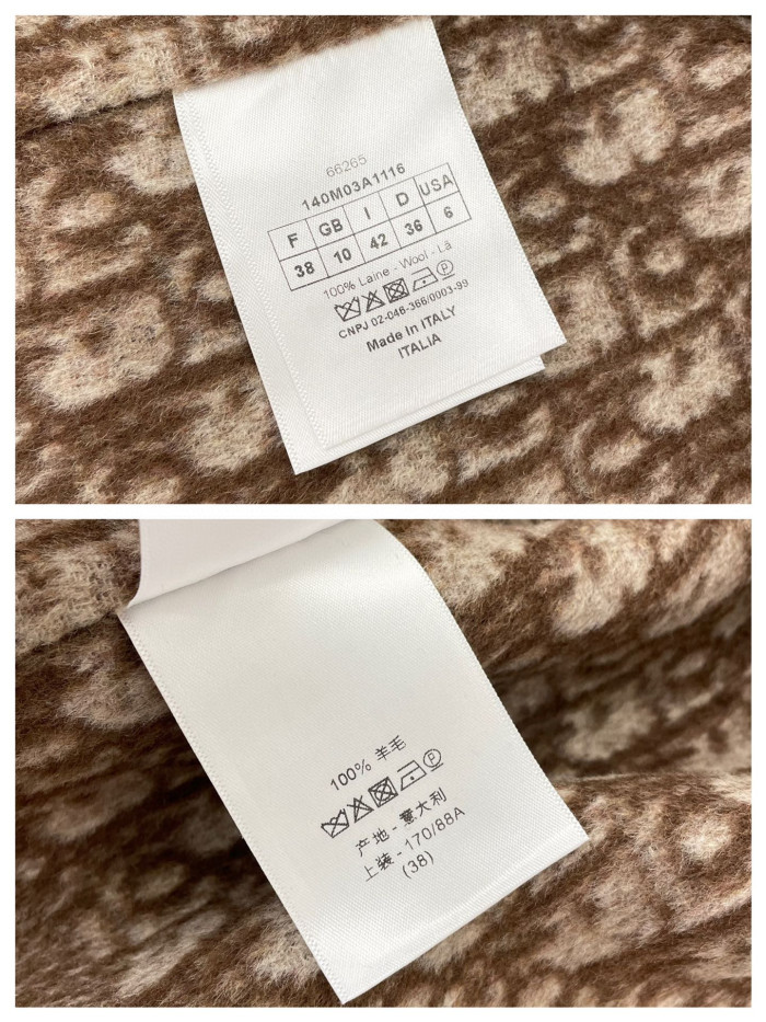 Dior Coffee Printed Long Coat Jacket #nigo22153