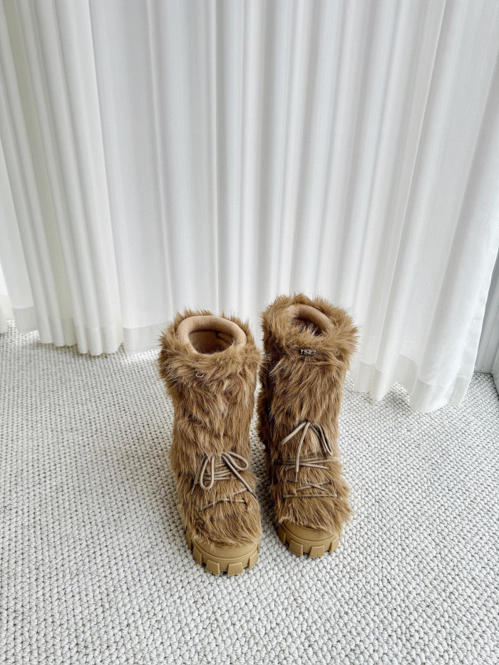 Prada Shearling Apres-Ski Boots Shoes #nigo96776