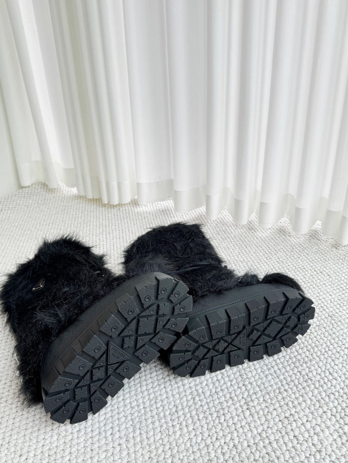 Prada Shearling Apres-Ski Boots Shoes #nigo96776