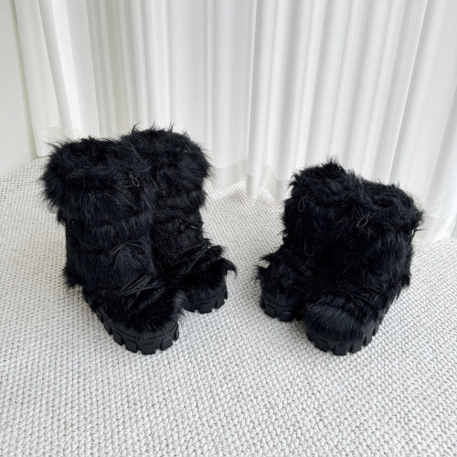 Prada Shearling Apres-Ski Boots Shoes #nigo96776