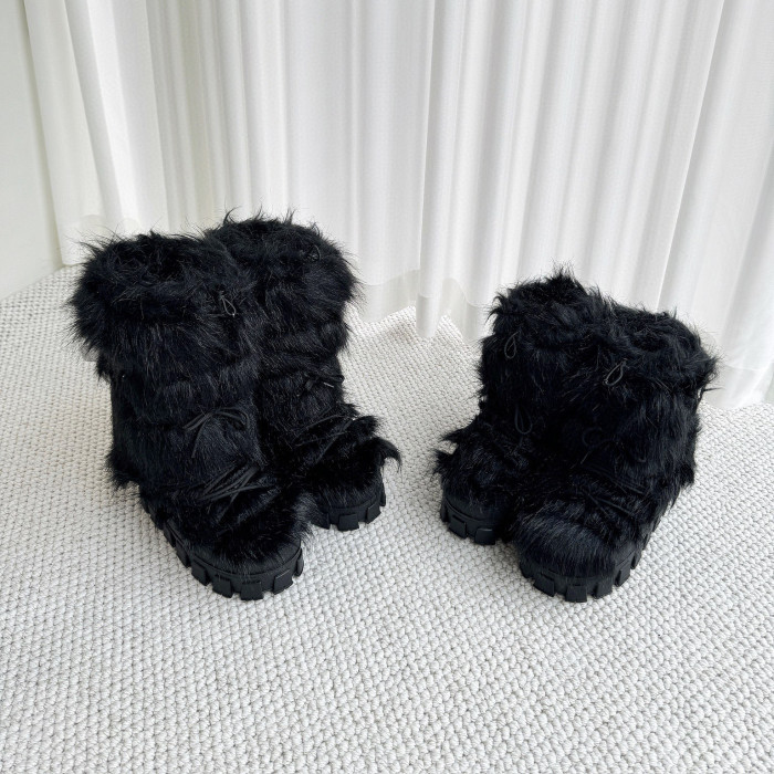 Prada Shearling Apres-Ski Boots Shoes #nigo96776