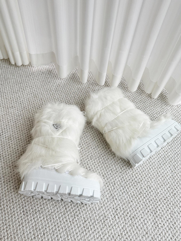 Prada Shearling Apres-Ski Boots Shoes #nigo96776