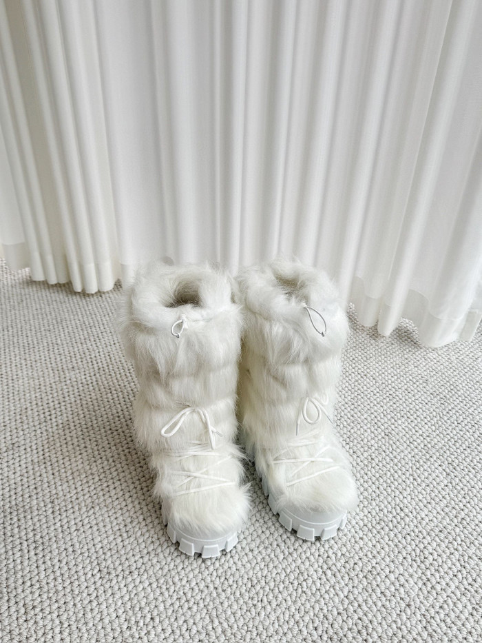 Prada Shearling Apres-Ski Boots Shoes #nigo96776