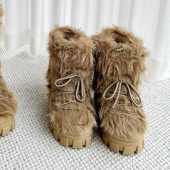 Prada Shearling Apres-Ski Boots Shoes #nigo96776