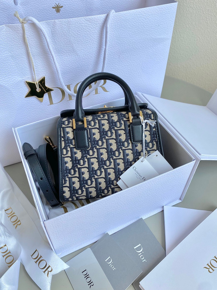 Dior BOSTON Leather Printed Portable Diagonal Bag #nigo22178