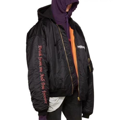 NIGO Vetements Men's Fall And Winter Black Embroidered Cotton Long Sleeve Loose Down Jacket Ngvp #nigo6926