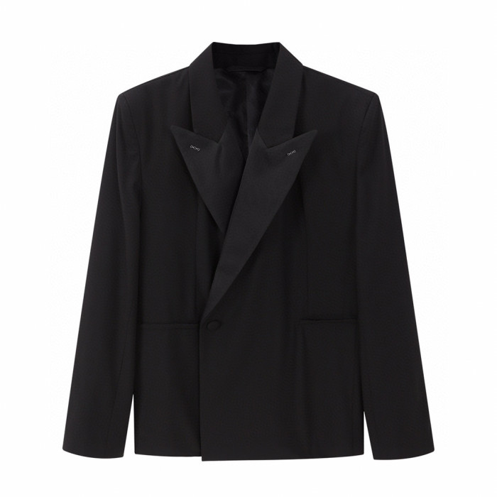 NIGO Givenchy Men's Women's Fall/Winter Logo Printed Wool Blend Lapel Loose Black Long Sleeve Blazer Jacket Ngvp #nigo6944