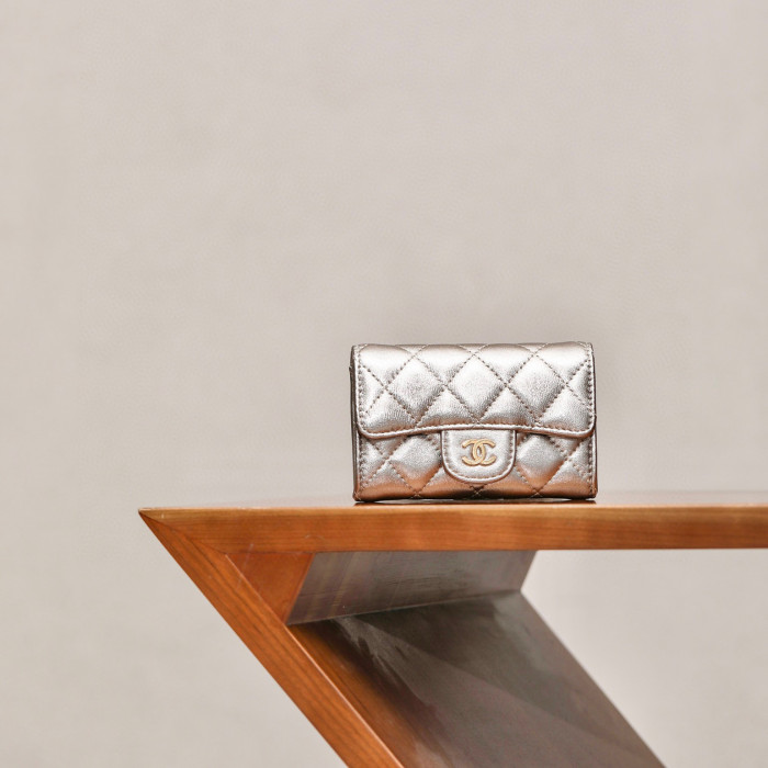 Chanel Leather Plaid Mini Wallet Bag #nigo21863