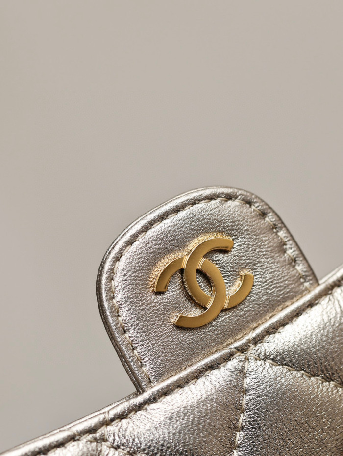 Chanel Leather Plaid Mini Wallet Bag #nigo21863