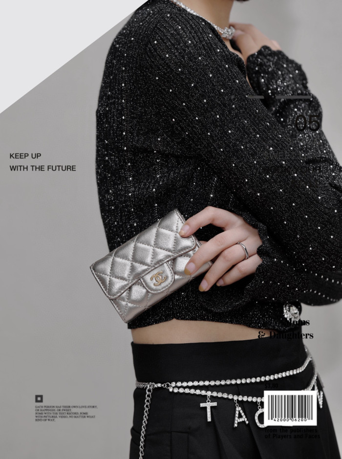 Chanel Leather Plaid Mini Wallet Bag #nigo21863