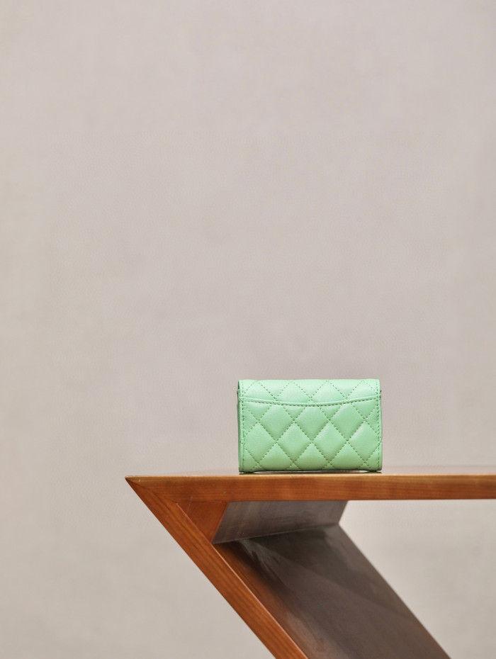 Chanel Leather Plaid Mini Wallet Bag #nigo21863