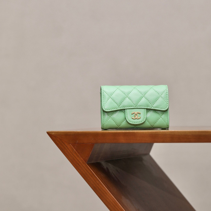 Chanel Leather Plaid Mini Wallet Bag #nigo21863