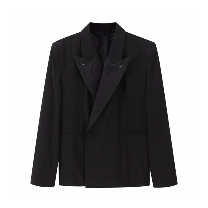 NIGO Givenchy Men's Women's Fall/Winter Logo Printed Wool Blend Lapel Loose Black Long Sleeve Blazer Jacket Ngvp #nigo6944