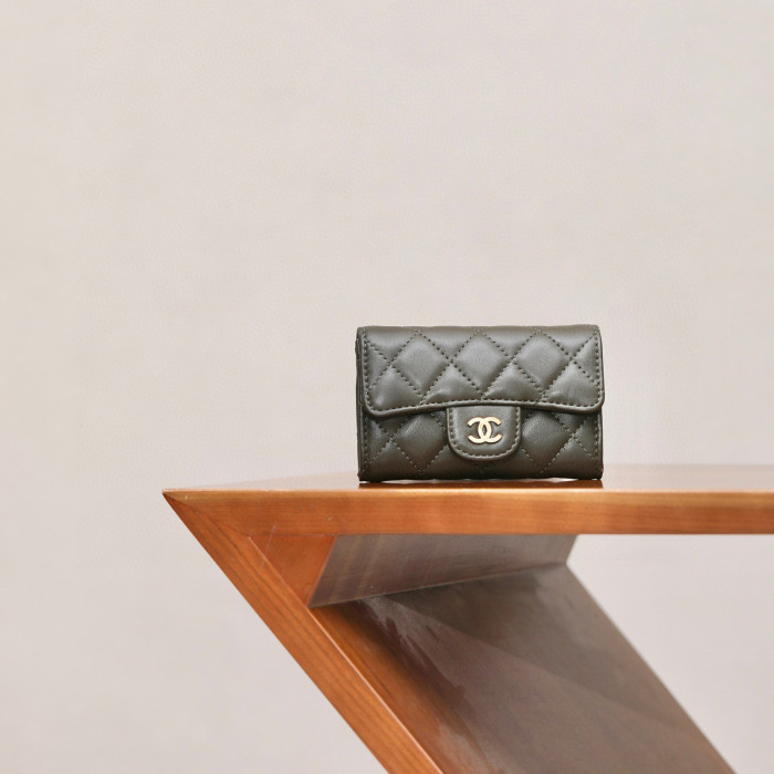 Chanel Leather Plaid Mini Wallet Bag #nigo21863
