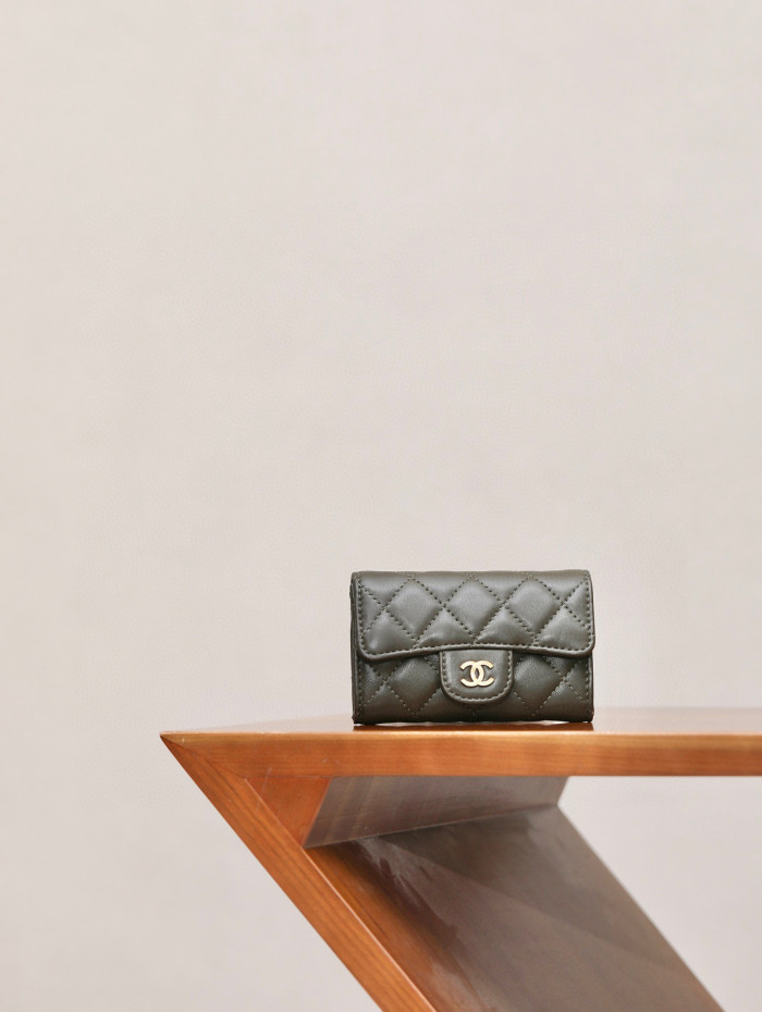 Chanel Leather Plaid Mini Wallet Bag #nigo21863