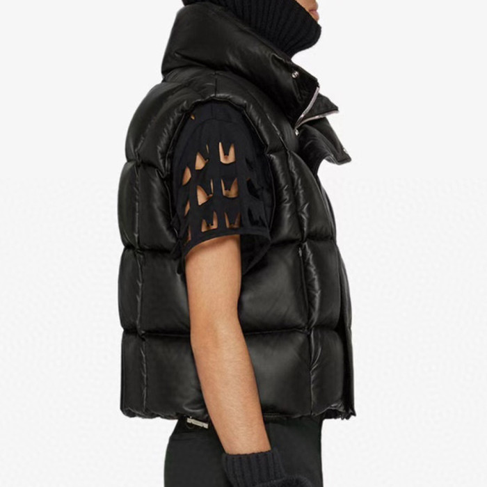 NIGO Givenchy Men's Winter Black Short Sleeveless Loose Leather Down Vest Jacket Ngvp #nigo6946