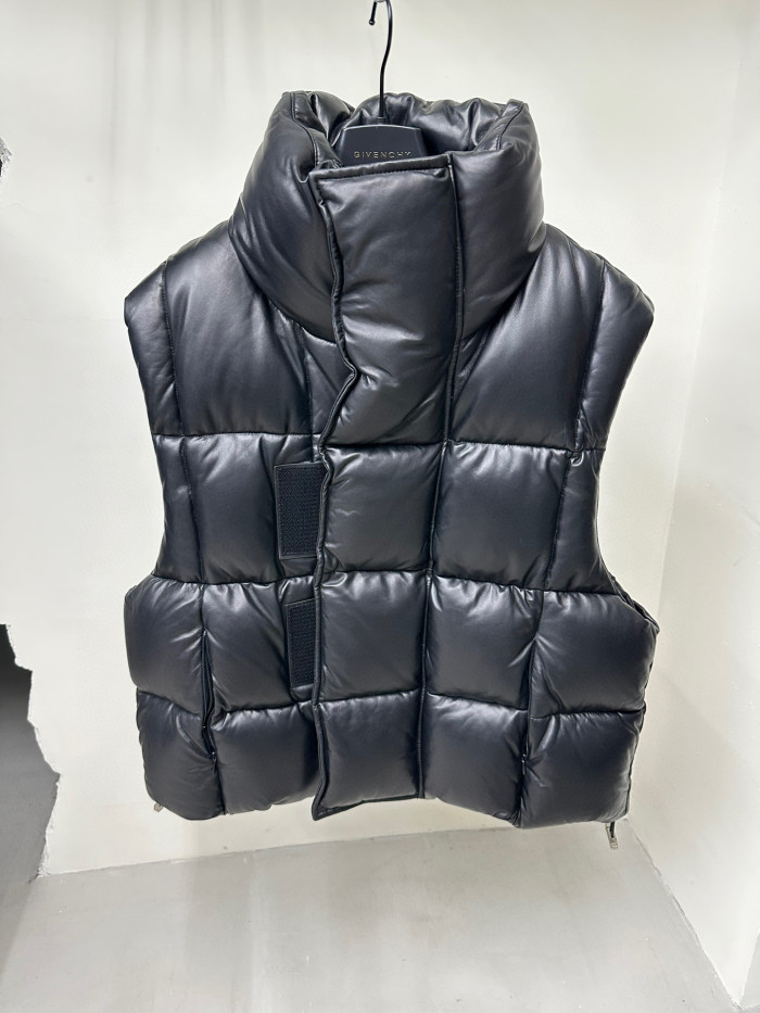 NIGO Givenchy Men's Winter Black Short Sleeveless Loose Leather Down Vest Jacket Ngvp #nigo6946