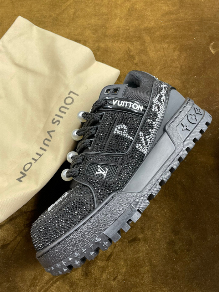 NIGO Louis Vuitton Men's Fall And Winter Low Top Rhinestone Trainer Sneakers Board Shoes #nigo96955