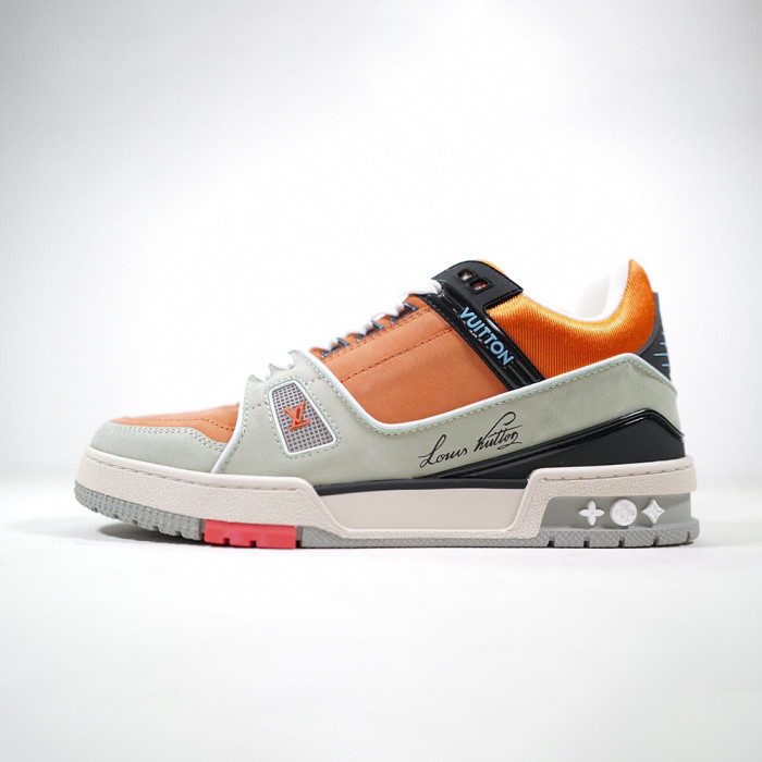 NIGO Louis Vuitton Men's Trainer Low Top Cowhide Leather Tech Fabric Sneakers Board Shoes #nigo96951