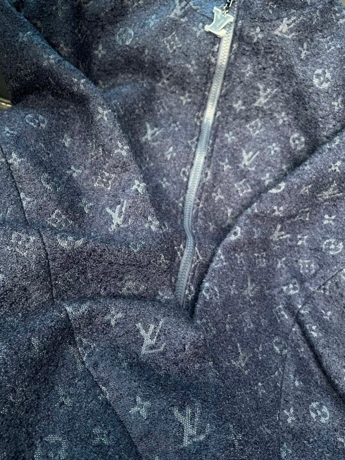Louis Vuitton Monogram Sheep's Wool And Tweed Zip-up Belted Jacket #nigo96733