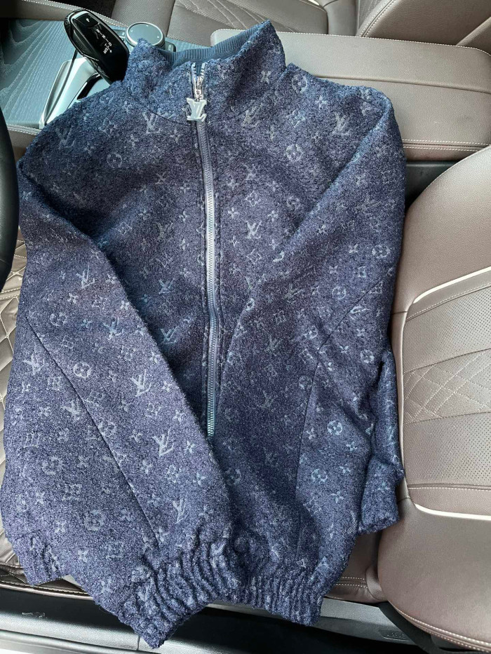 Louis Vuitton Monogram Sheep's Wool And Tweed Zip-up Belted Jacket #nigo96733
