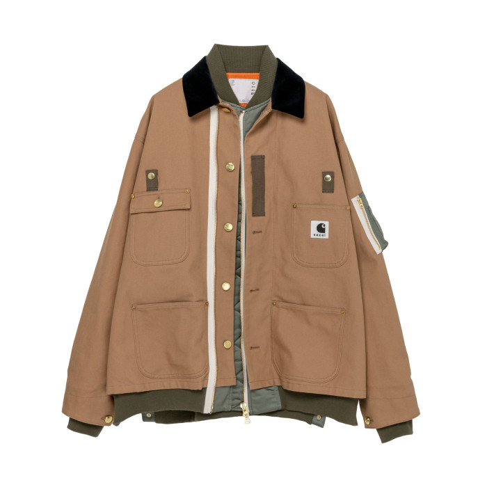 NIGO Sacai Carhartt WIP Canvas x MA-1 Jacket Michigan Men's Fall And Winter Loose Casual Fake Two Pieces Splicing Jacket #nigo96979